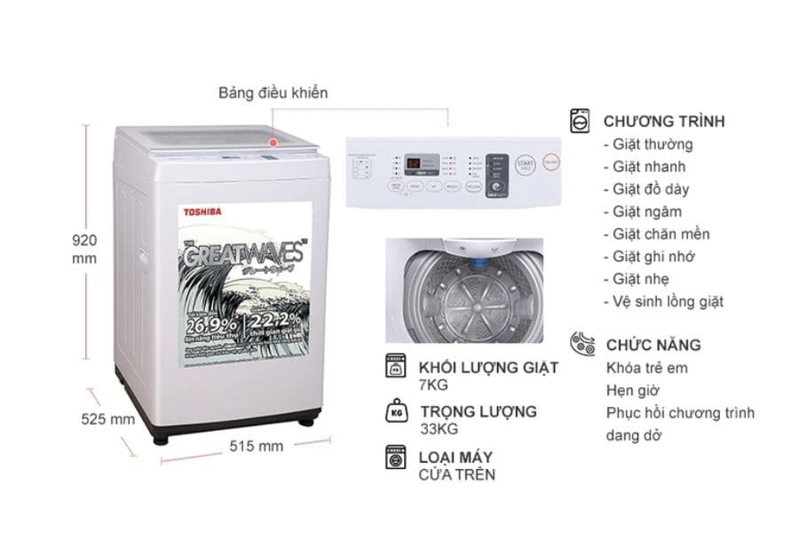 Tính năng máy giặt Toshiba K800AV