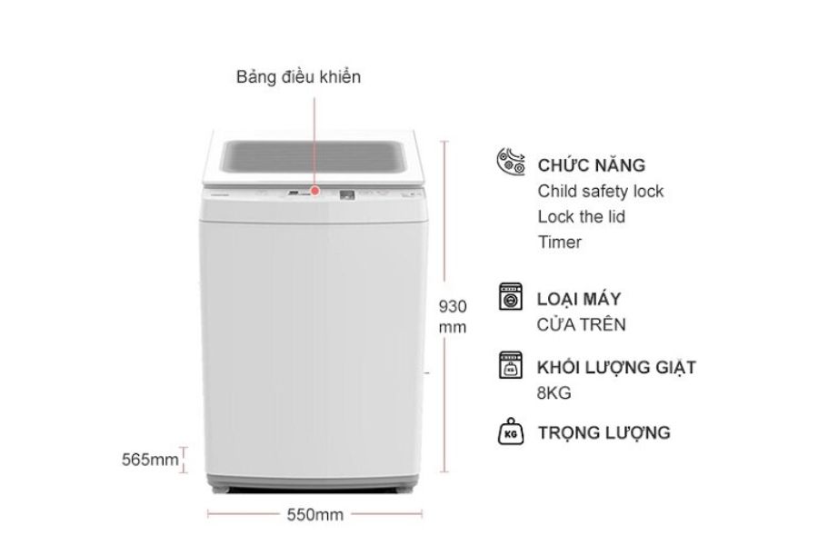 Thiết kế Máy giặt Toshiba J900DV